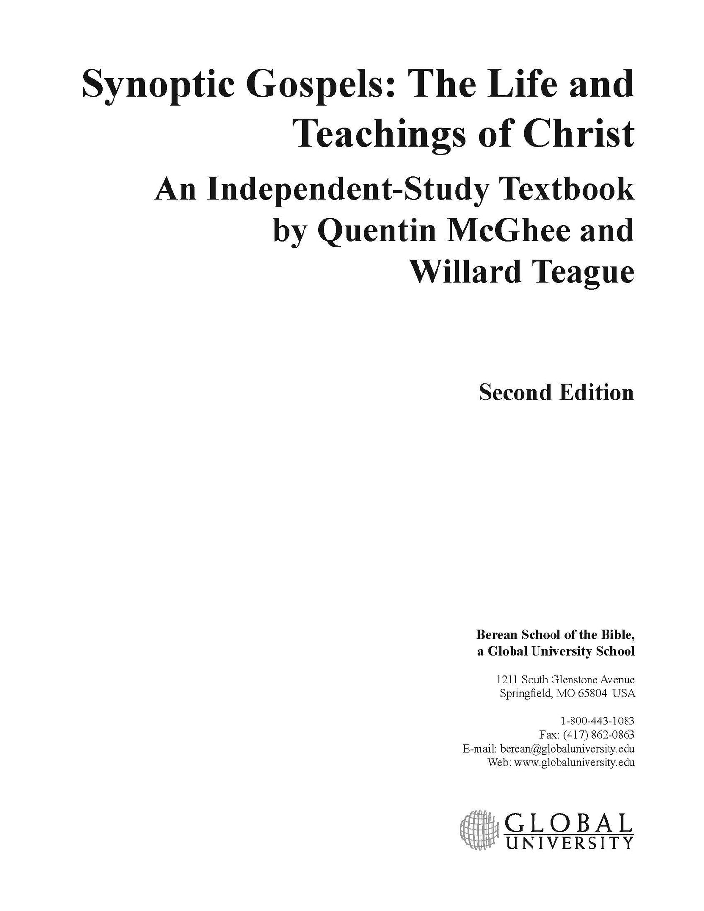 Synoptic Gospels: The Life & Teachings of Christ