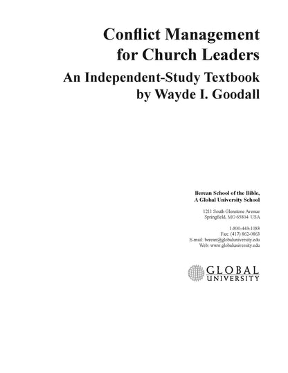 Conflict Management for Church Leaders