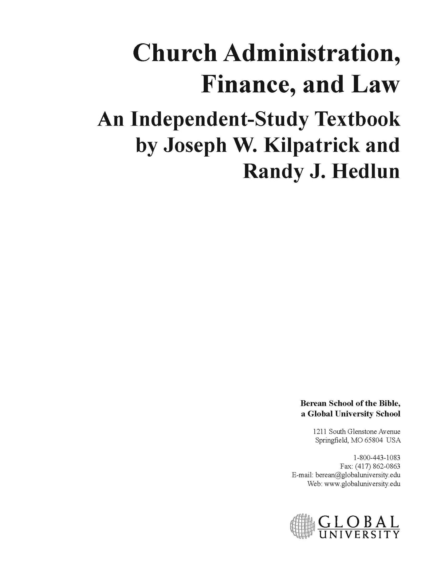 Church Administration, Finance, and Law