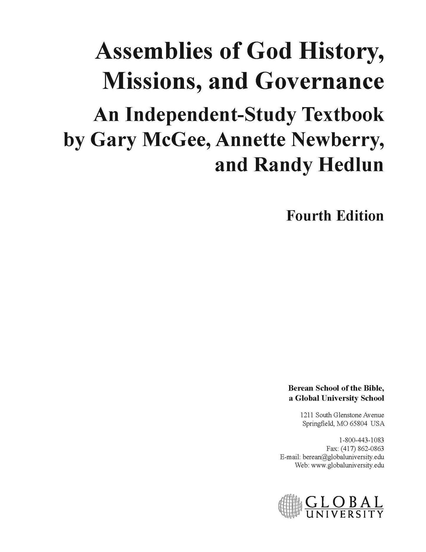 Assemblies of God History, Missions, and Governance