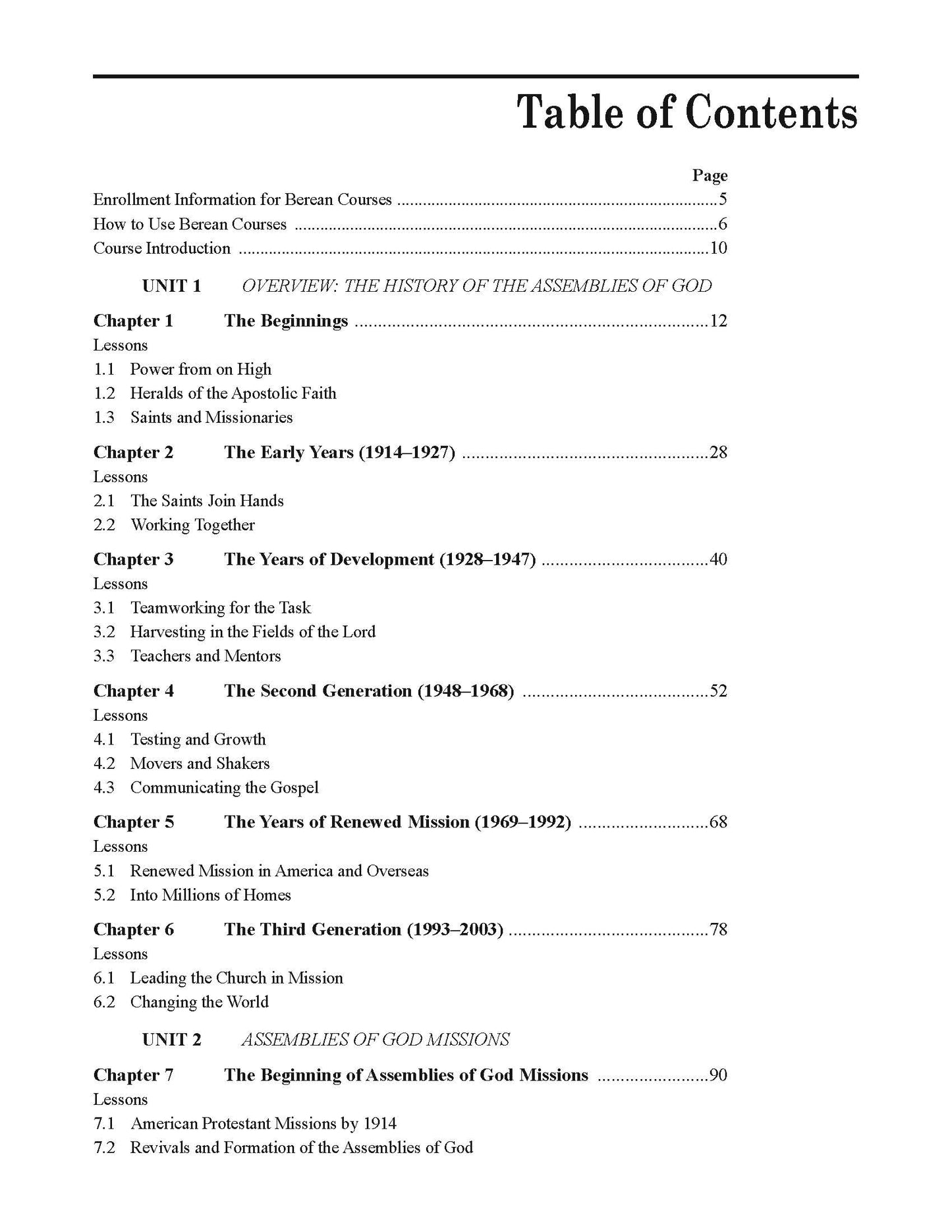 Assemblies of God History, Missions, and Governance