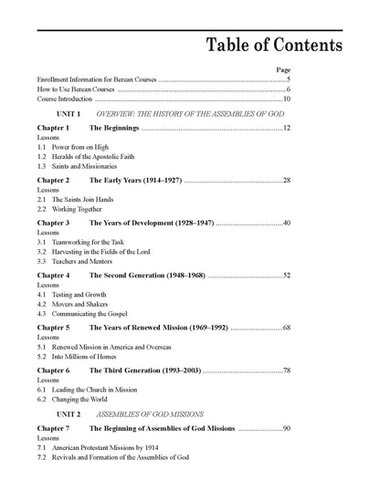 Assemblies of God History, Missions, and Governance