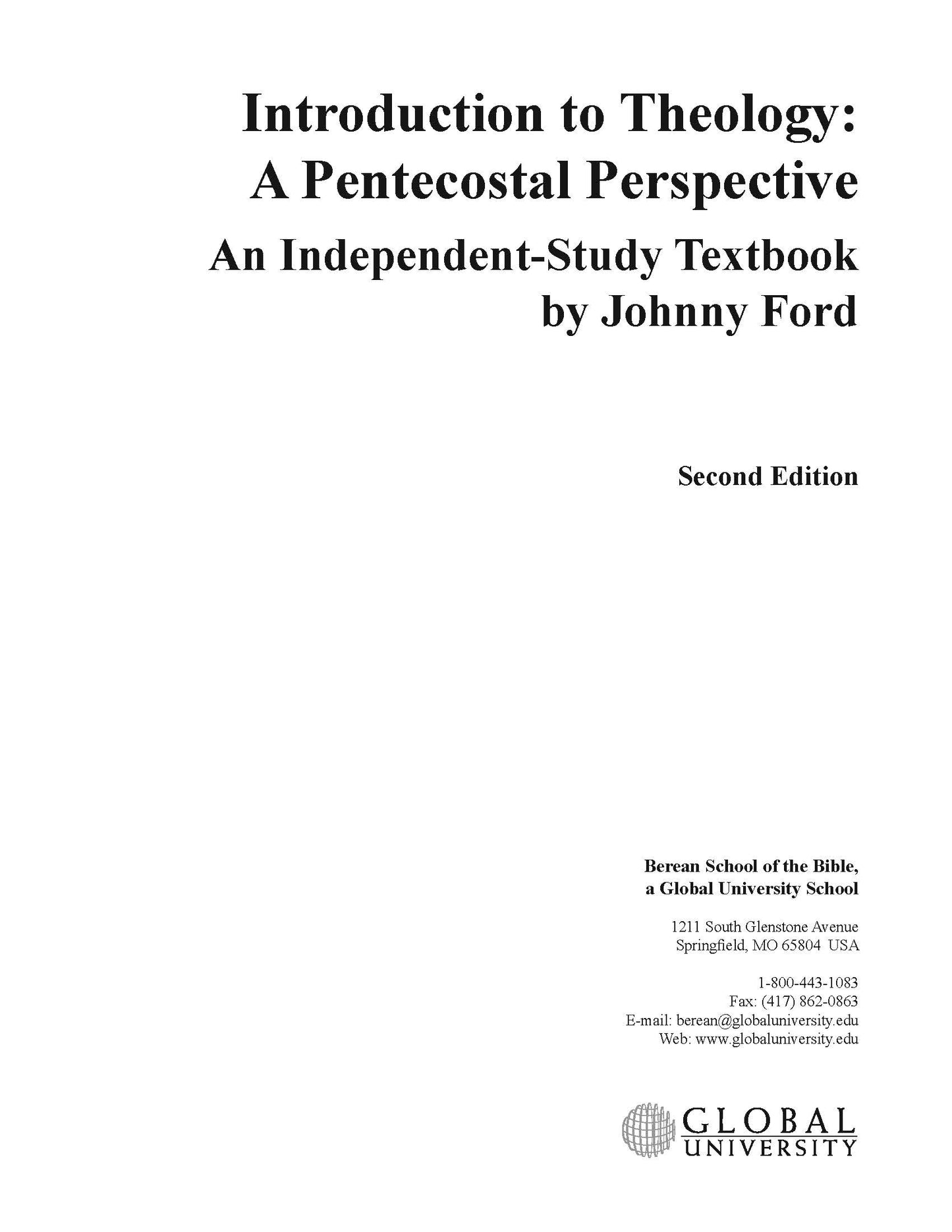 Introduction to Theology: A Pentecostal Perspective