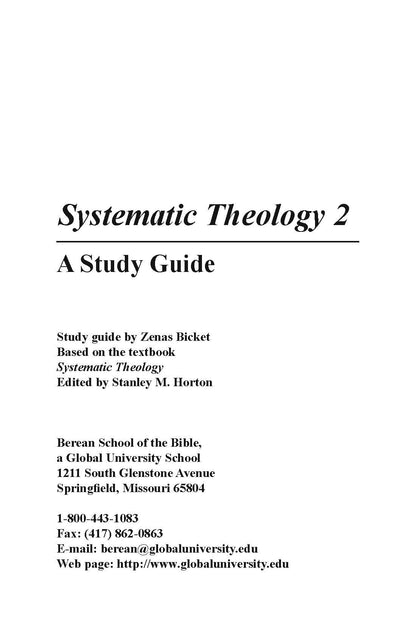 Systematic Theology II