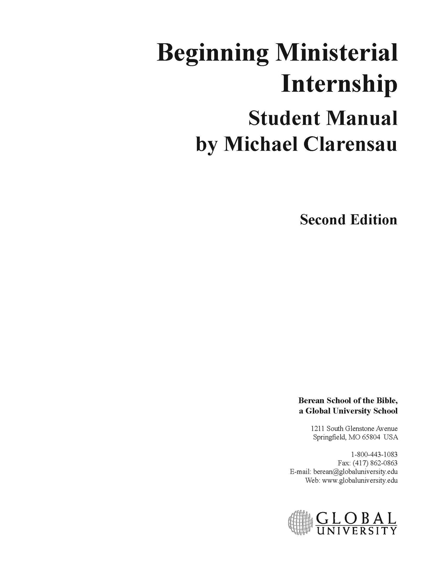 Beginning Ministerial Internship